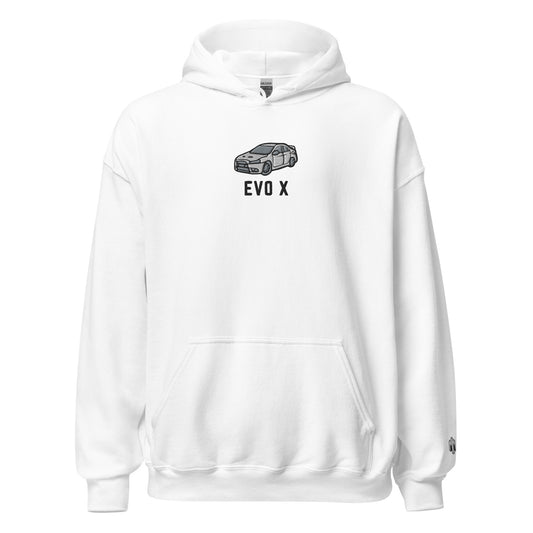 White Evo X | Hoodie (Embroidered)